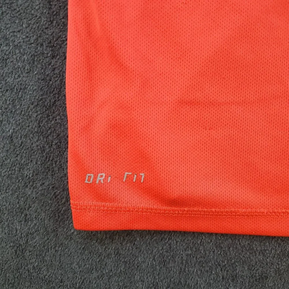 Nike Dri-Fit T-Shirt Youth Orange Athletic Training 3/4 Sleeve Tee Size Large
